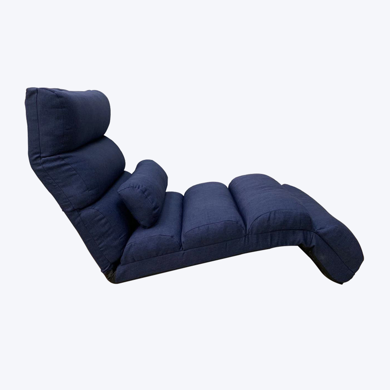 Cathaoir urláir inchoigeartaithe clasaiceach dorcha gorm le headrest, pillow lumbar agus footrest 313K