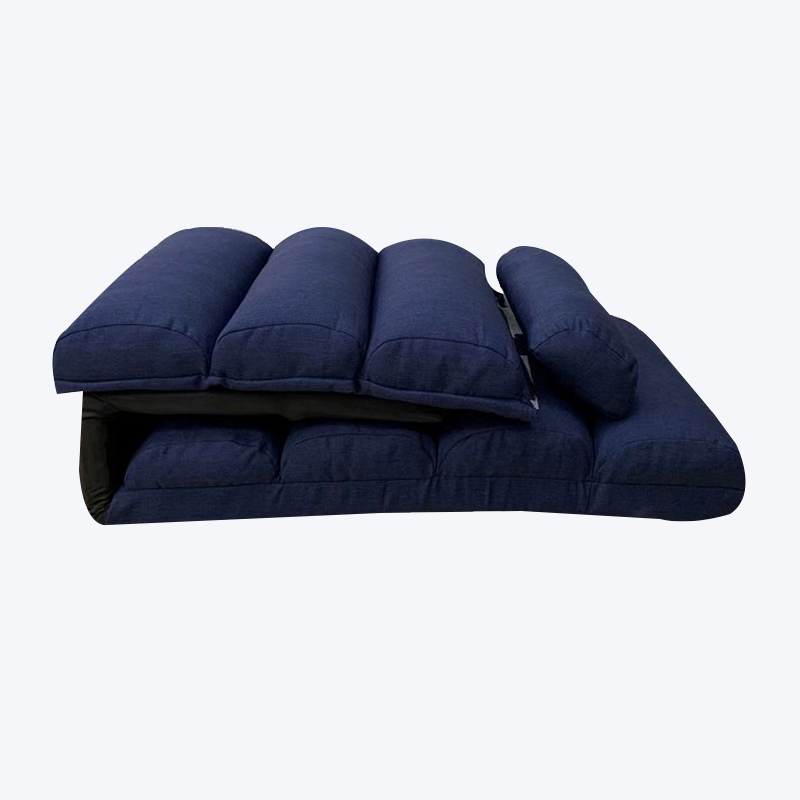 Cathaoir urláir inchoigeartaithe clasaiceach dorcha gorm le headrest, pillow lumbar agus footrest 313K